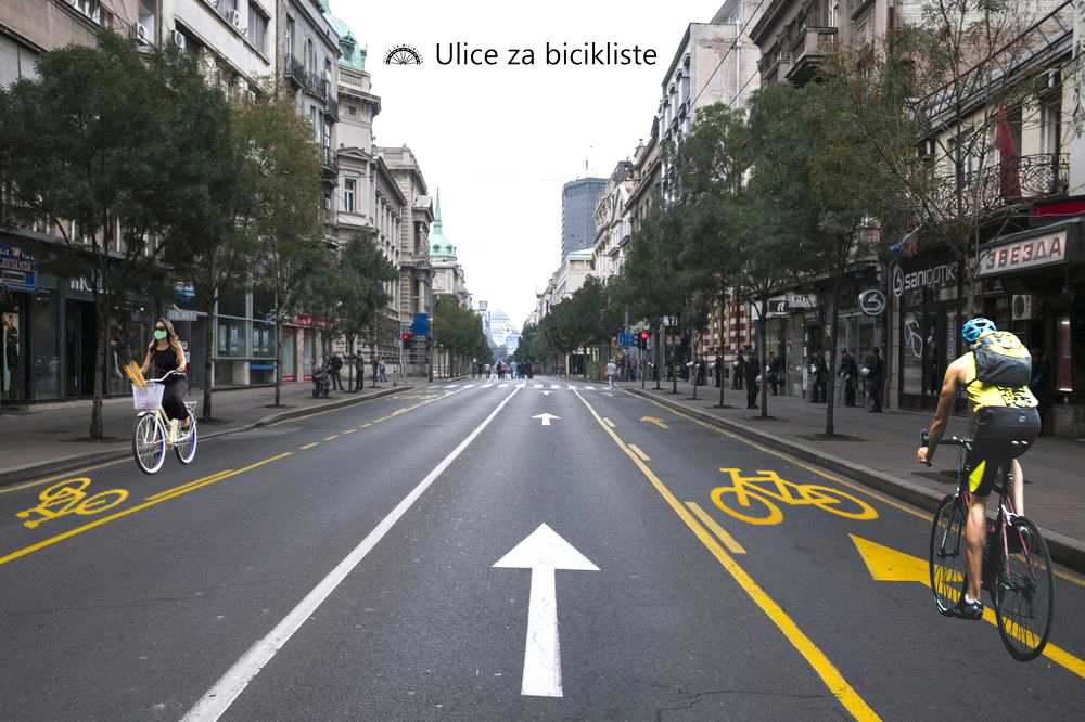 Žute trake za javni prevoz nameniti biciklistima dok traje COVID 19 kriza